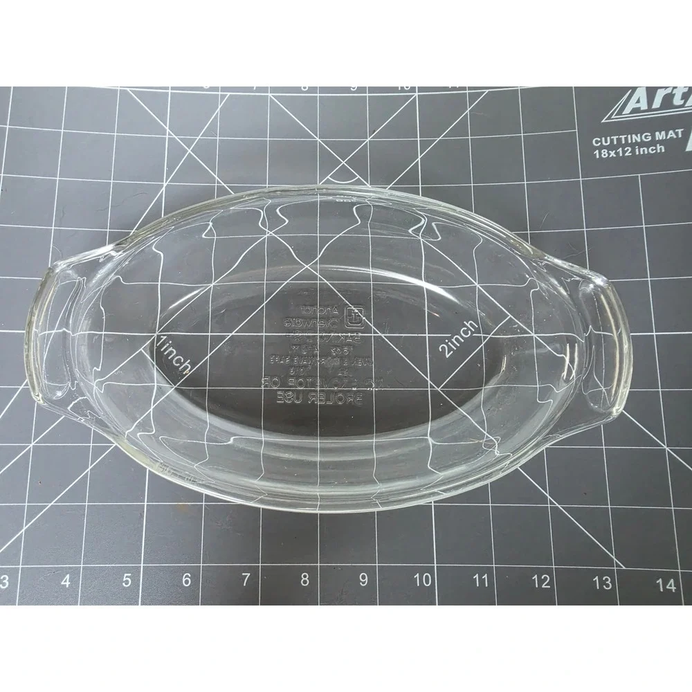 Anchor Hocking Clear Glass Oval Baking Dish 16oz 472ml Oven Microwave Safe 1016